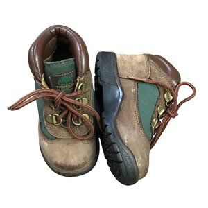Timberland Toddler Field Boots Leather, Brown and Green Baby Size 7.5 EU 24‎